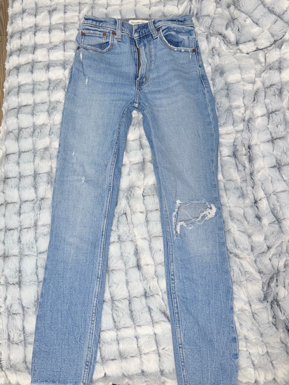Abercrombie & Fitch Light Blue Skinny Distressed Jeans